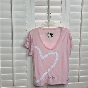 Love life pink shirt size small